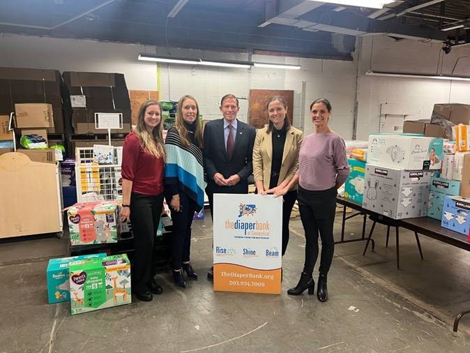 Blumenthal visited The Diaper Bank of Connecticut to tour their facility and provide an update on easing the infant formula shortage. 